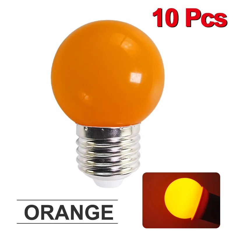 10 шт. светодиодные лампы E27 Светодиодная лампа красочный шар светильник лампа RGB светодиодный светильник SMD 2835 Flash светильник 220V G45 светодиодные лампы домашний Декор Светильник Инж - Emitting Color: Orange