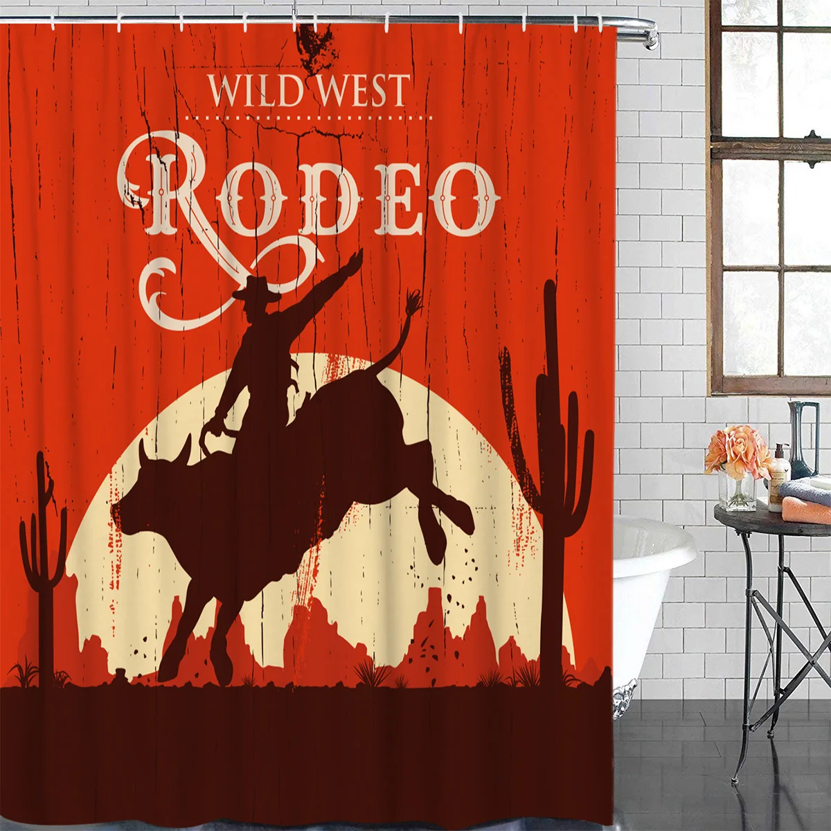 Wild West Rodeo занавеска для душа Водонепроницаемая занавеска для ванной из полиэстера занавеска для ванной домашний декор 12 крючков