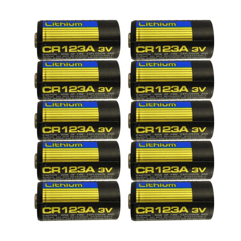10 шт. CR123A Bateria De Litio CR123A 3 в CR123 CR17345 DL123A EL123A 123A 1400 мАч для камеры фонарик основная литиевая батарея