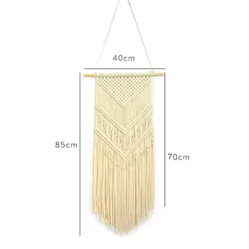 

Wall Hanging Woven Tapestry Bohemian Style Handmade V Shape Tassel Blanket Rope