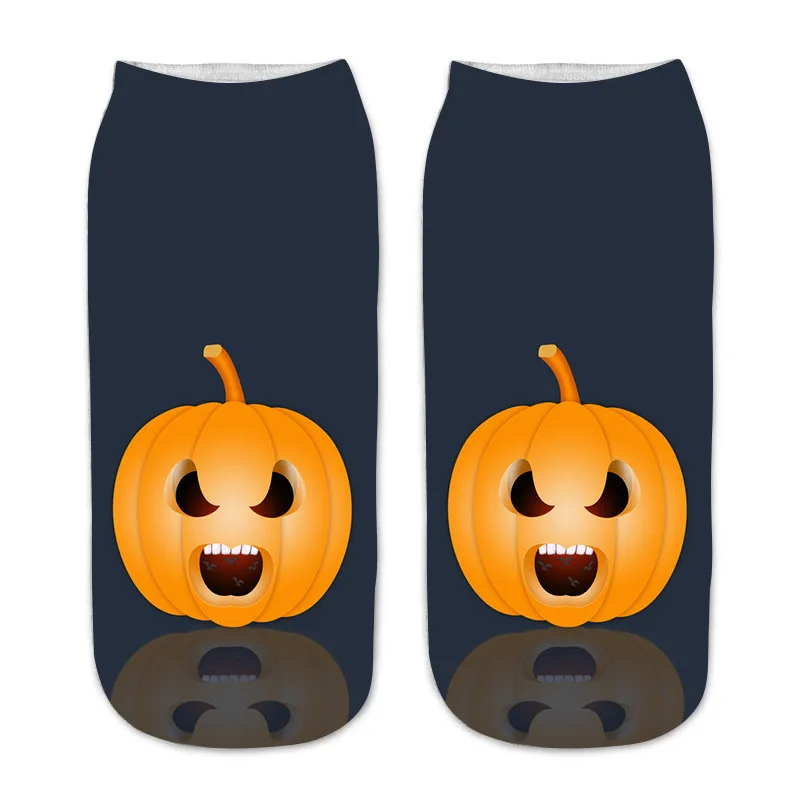 Ужас смешной 3D печати масляной живописи носки Хэллоуин дамы милые модные повседневные Harajuku Осень и зима пара носков для мужчин - Цвет: As shown