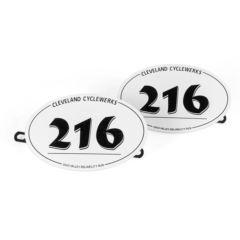 

2PCS CAFE RACER Motorcycle Table NUMBER PLATE NO.71/NO.216 For MOTO Tracker Scrambler