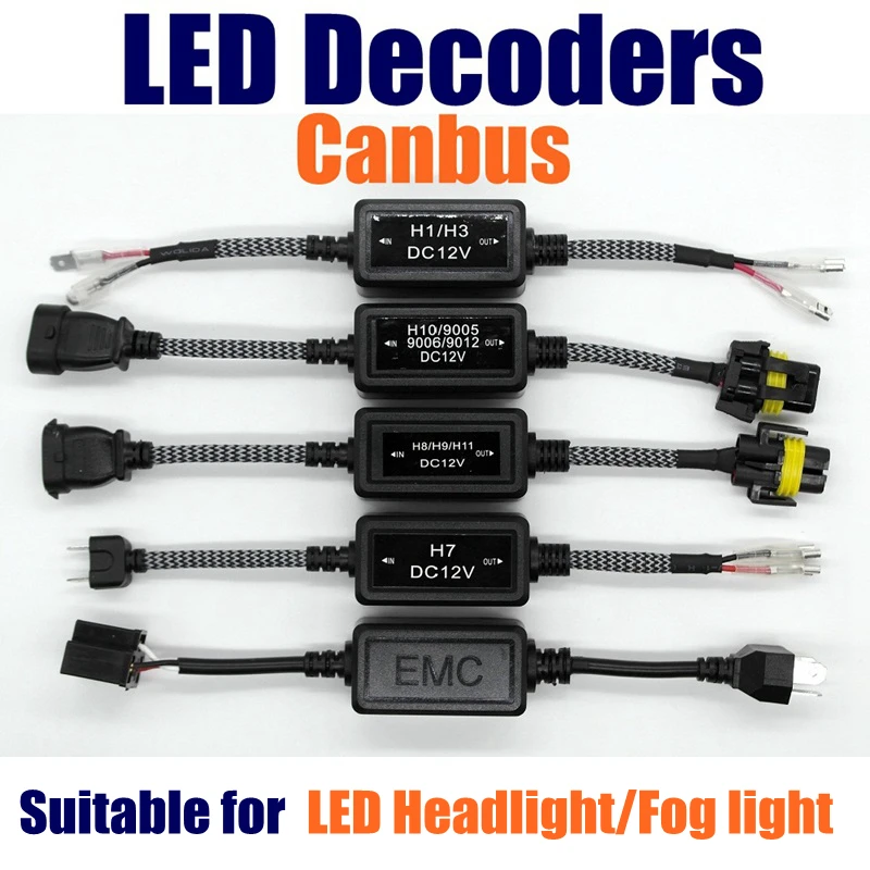 

2Pcs Car Decoder Resistor H7 LED Canbus Adapter Error Free H4 H1 H11 9005 HB3 9006 HB4 9012 Headlight Bulb Wire Harness Adapter