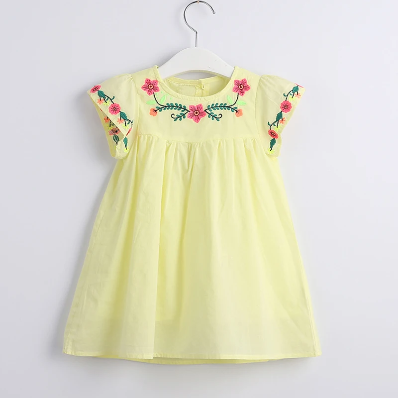 Summer Girl Dress 2021 Embroidered Fancy Princess Dresses For Girls Little Flying Sleeve Children'S Clothing Baby Kids Clothes