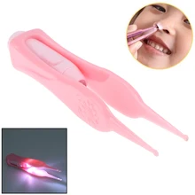 Качественные светящиеся пластиковые пинцеты для ушей, носа, пупка, пинцет, пинцет, щипцы для младенцев, зажимы для мамадейры, пинца, чупеты, безопасный уход за новорожденными