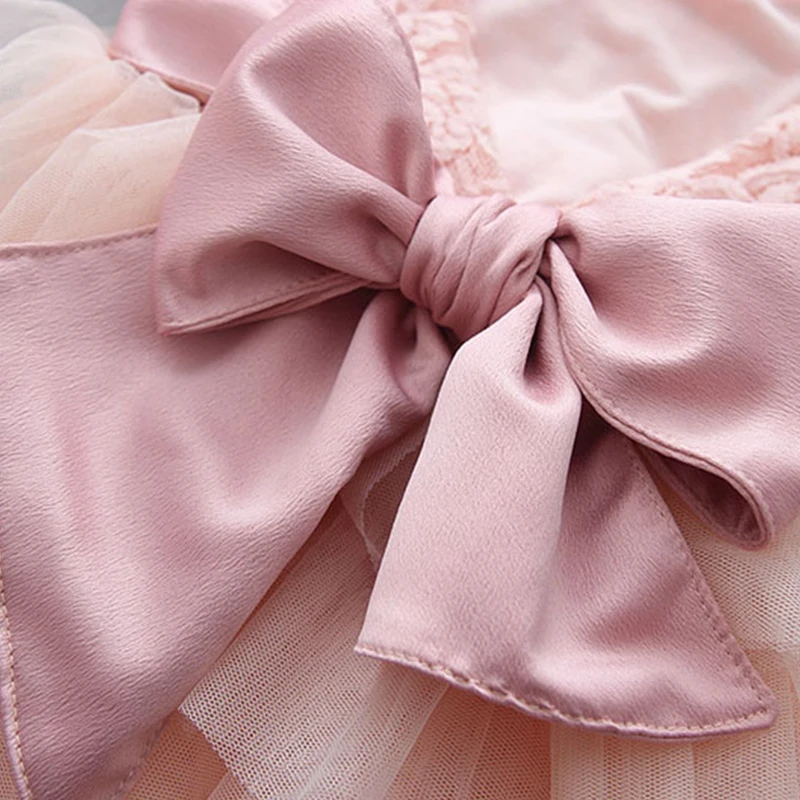 Skup Girls Dress 2019 nowa koronkowa tiulowa ciasto dziewczyny letnia sukienka koronkowa suknia z długim rękawem Princess Dress Kids sukienki dla dziewczynek