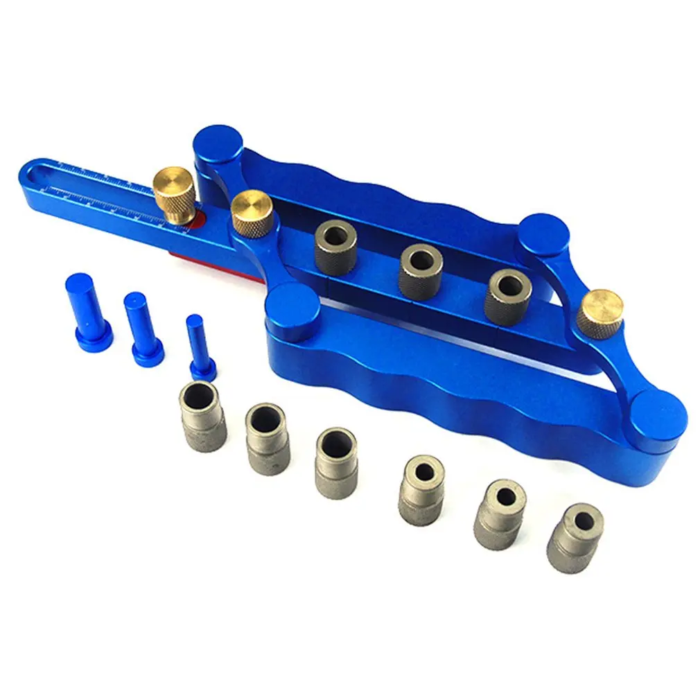 

Self-Centering Woodworking Doweling Jig Kit 6/8/10mm Drill Guide Wood Dowel Puncher Locator for Household Carpentry Tools