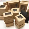 50pcs Paper Wedding Favor Gift Box Kraft Paper Cookies Candy PVC Windows Boxes Birthday Party Supply Accessories Packaging Box ► Photo 1/6