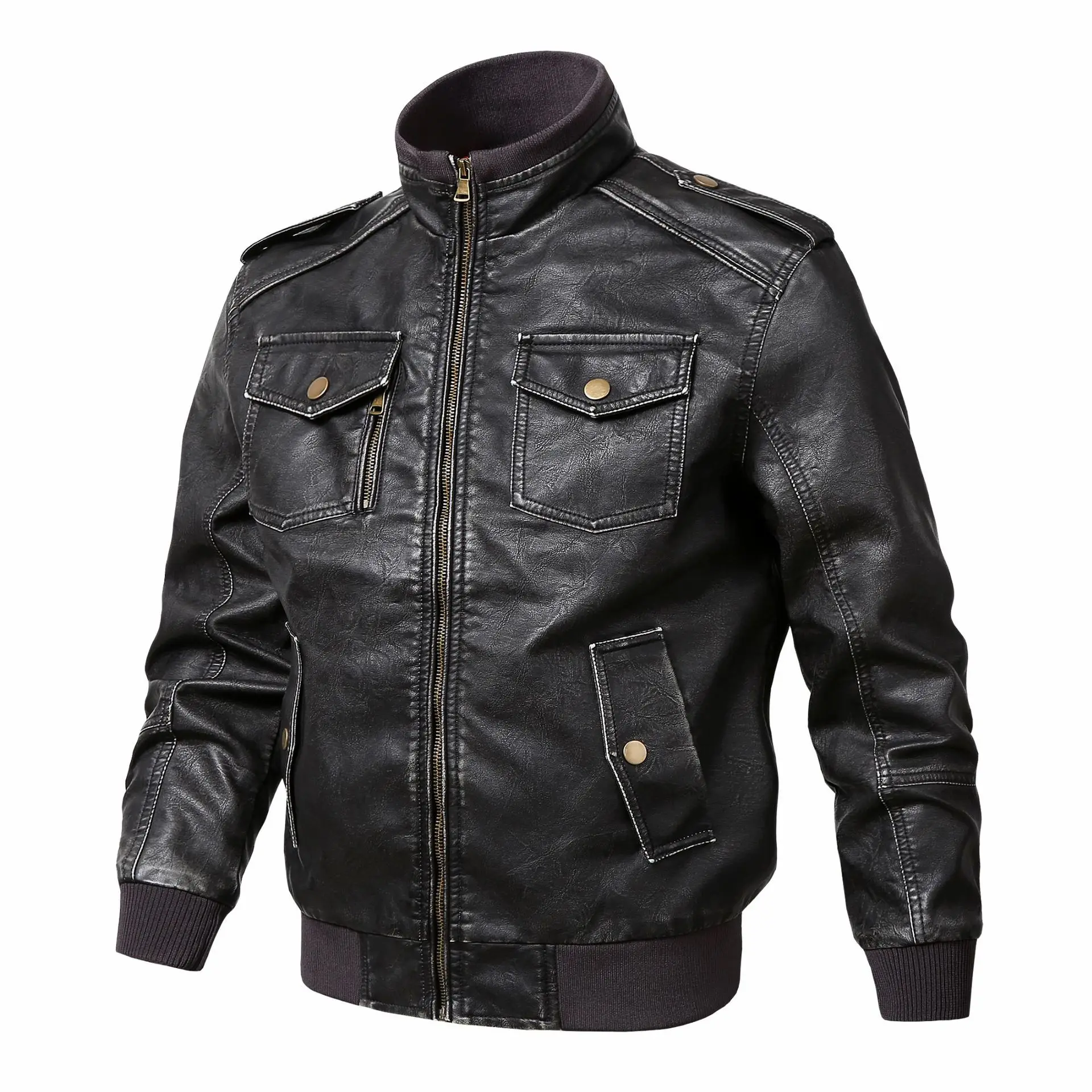 Men 39 S New Thick Warm Classic Brand Motorcycle Leather Jackets Autumn Winter PU Suede Coat Plus Size 5XL