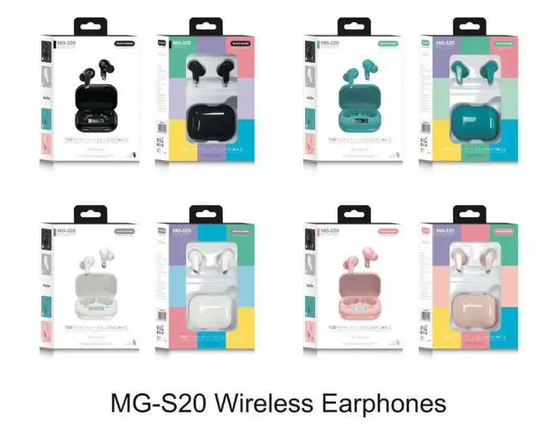 fashion style mg s20 led display Headphones Wireless Bluetooth Headsets Vs Generation 3 b11 f9 universal for car driver out door