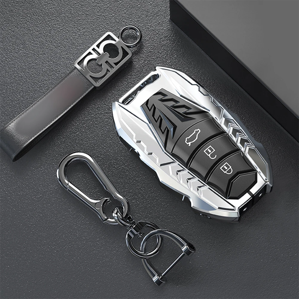 New Zinc Alloy Car Remote Key Case Cover Fob Holder Bag For 2019 Toyota Corolla Camry Avalon Prius Hatchback CHR Accessories | Автомобили