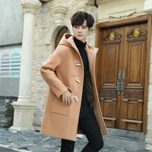 Осеннее и зимнее мужское шерстяное пальто в китайском стиле, модное повседневное хлопковое Свободное пальто с роговой пряжкой, ветровка