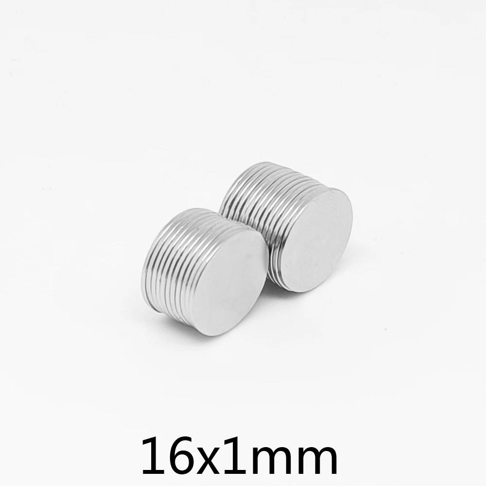 10/20/50/100/150/200PCS 16×1 Thin Disc Search Magnet 16x1mm Small Round Rare Earth Magnets N35 Permanent Neodymium Magnet 16*1