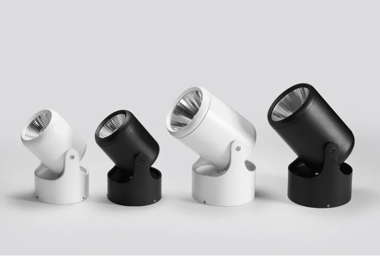 White Black Dimmable Rotating LED Downlights Surface Mounted Adjustment COB AC85-265V 8W 10W 12W 15W LED Ceiling Lamp Spot light