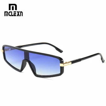

MCLEXN Square Siamese Sunglasses Men Women Big Frame Sun Glasses Brand Design Gradient Lens Eyeglasses UV400 Goggle