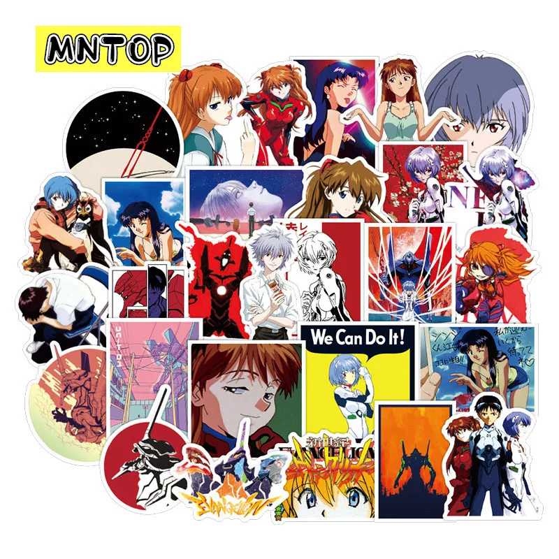 10/30/50 unids/set Anime de dibujos animados de NEON GENESIS EVANGELION pegatinas para portátil equipaje de la motocicleta monopatín guitarra Scrapbook niños
