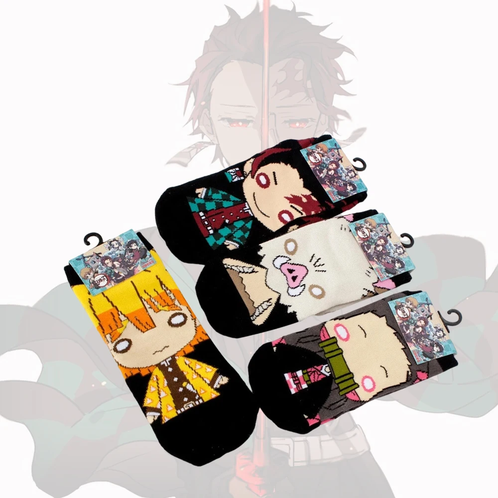 

Anime Demon Slayer Socks Personality Anime Socks Cartoon Fashion High Quality Sewing Patterns Male and Female Student Socks