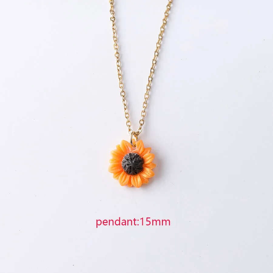 Новые креативные винтажные ожерелья с подвеской для подсолнуха модные повседневные ювелирные изделия темперамент милые летние ожерелья для женщин - Окраска металла: N1085-1