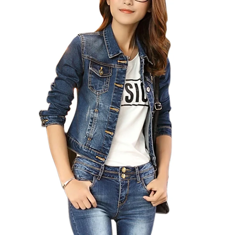 

Fashion Women' S Casual Overcoat Cool Long Sleeve Lapel Denim Short Coat Jacket