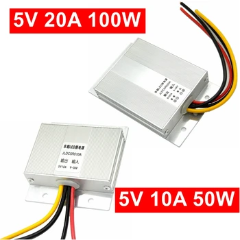 

ultra thin DC to DC Power Converter DC9-36V to 5V 10A 50W 20A 100W Taxi /Car/ Bus LED Switching Power Supply Transformer CPT