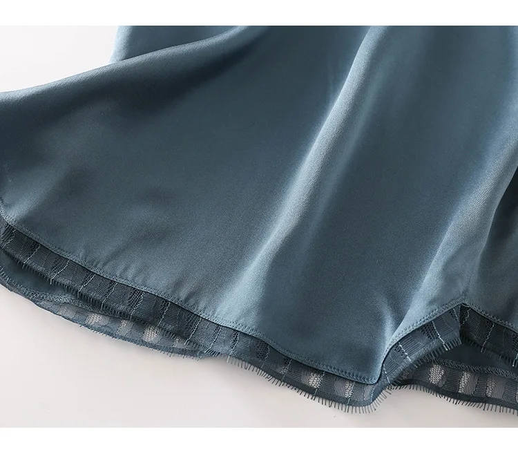 Camisa de Cetim de Seda Tecida do Laço do Pescoço Superior do Tanque de Seda v para Mulheres da Parte 8 Moda Feminina