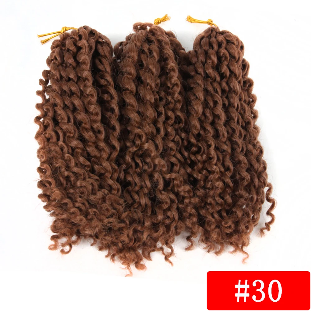 8 дюймов с поддержкой 3 шт./упак. 60 пряди Marley косы афро кудрявые, на крючках, косички, синтетика, плетение, накладные волосы на заколке для Для женщин - Цвет: 30