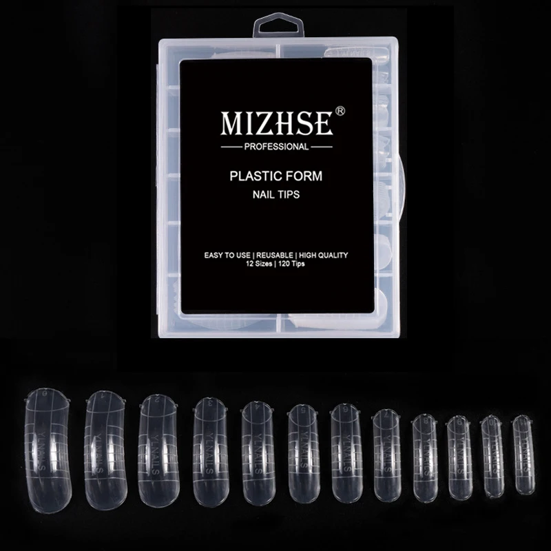 MIZHSE 120 шт 12 Размеры прозрачные накладные ногти быстрая поли гель-структурообразователь плесень палец наращивание ногтей УФ гель-поли гель Инструмент