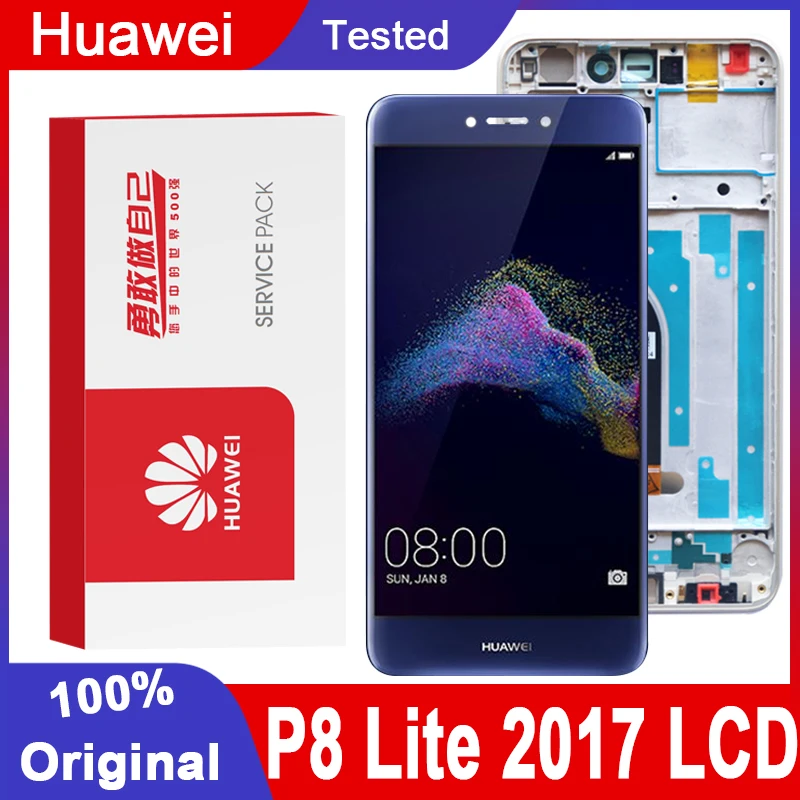 Оригинальный 5 2 ''ЖК дисплей с рамкой для Huawei P8 Lite 2017 ЖК сенсорным экраном дигитайзер в сборе P9 PRA LA1 LX1