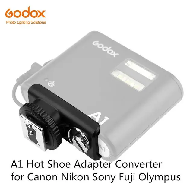 Godox A1 система вспышки смартфона 2,4G беспроводной триггер вспышки Постоянный СВЕТОДИОДНЫЙ свет с батареей вспышки фото+ A1 Горячий башмак адаптер - Цвет: Черный