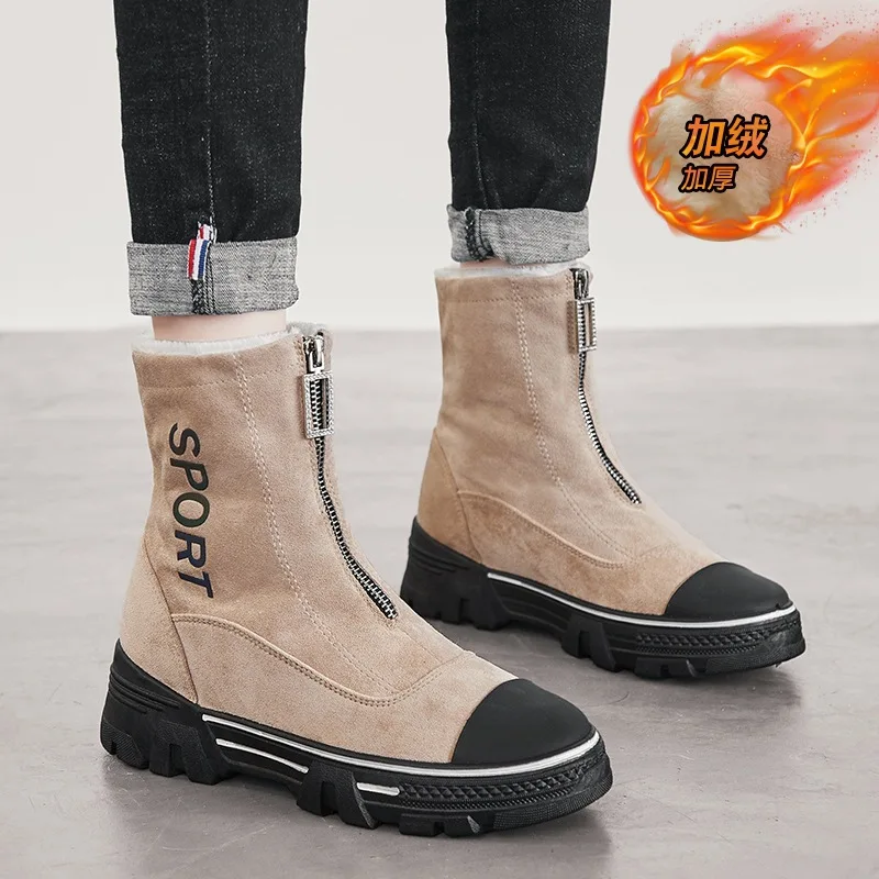 

Martin Boots WOMEN'S Shoes 2019 New Style Winter Boots plus Velvet WOMEN'S Shoes INS Super Fire Hight-top Fashion Shoe Students