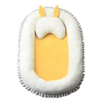 

75*50cm Baby Nest Bed With Pillow Portable Crib Travel Bed Infant Toddler Cotton Cradle for Newborn Baby Bed Bassinet Bumper