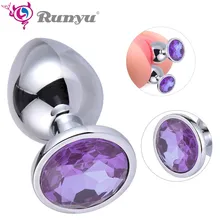 Anal Dildos Intimate Metal Anal Plug with Crystal Jewelry Smooth Butt Plug Vibrator Masturbation Anal Beads Sex Toys for Women