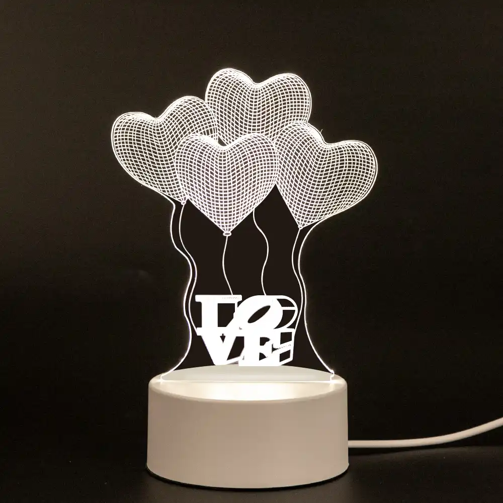 lampara 3d de amor romantico en forma de corazon globo acrilico led luz nocturna decorativa para mesa regalo de san valentin corazon esposa