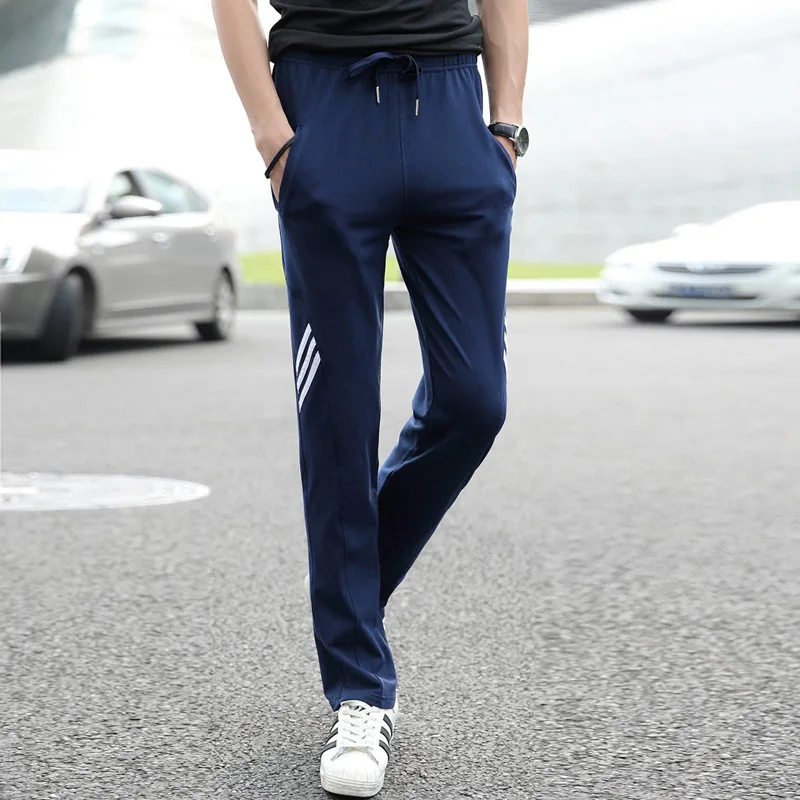 Autumn Athletic Pants Men Casual Long Pants Teenager Straight-Cut Loose-Fit Cotton Elastic Sweatpants Fashion K355