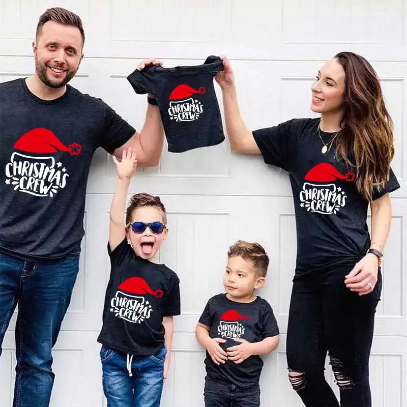 Новогодняя семейная Рождественская футболка одежда семейные одинаковые наряды