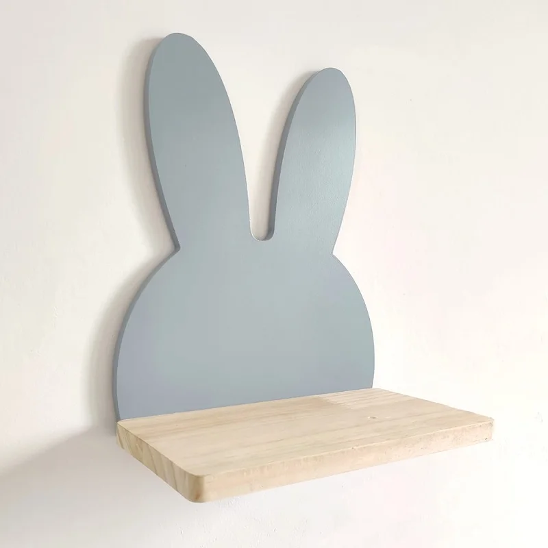 Bunny Rabbit Shape Wooden Wall Shelf babiesdecor.myshopify.com