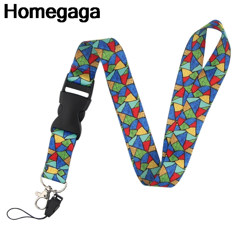 

Homegaga Geometric pattern Tags Strap Neck Lanyards for keys ID Card Pass Gym Mobile Phone USB badge holder DIY Hang Rope D2321