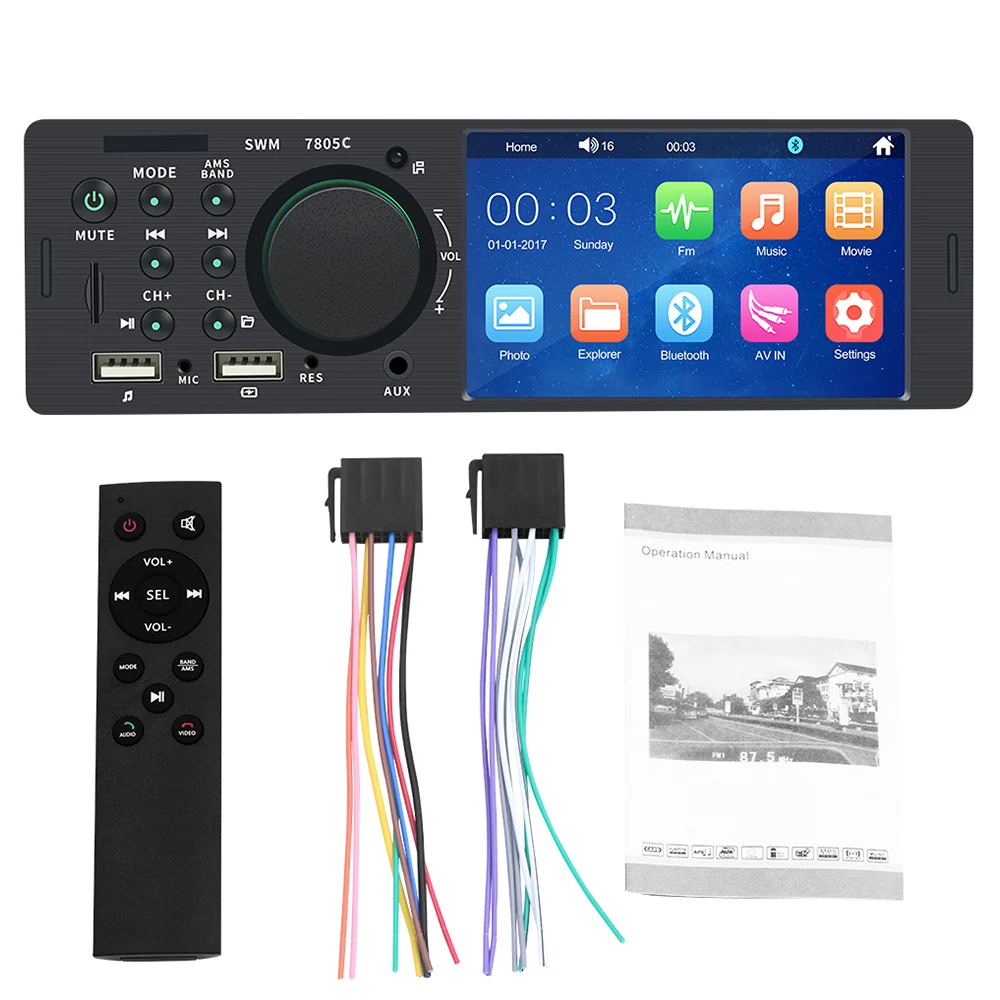 

4.1 Inch Car MP4 Card Radio 7805C Touch Screen Large-screen Wireless Car MP5 Player Multilingual language Car Radio