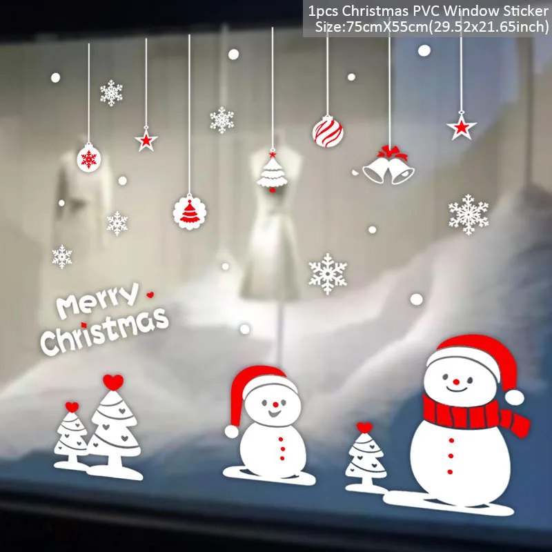 Снежинка на стену, окно, рождественские наклейки, Рождественское украшение для дома, рождественские украшения, Рождество, счастливый год - Цвет: HYC-25