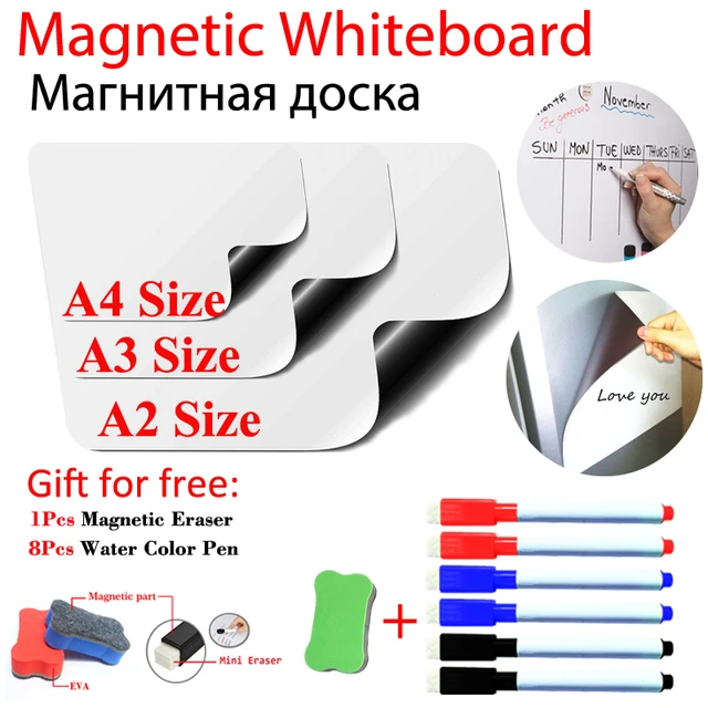 A2 Size WhiteBoard Magnetic Fridge Sticker Dry Erase White Board Home  School Drawing Calendar Board - AliExpress