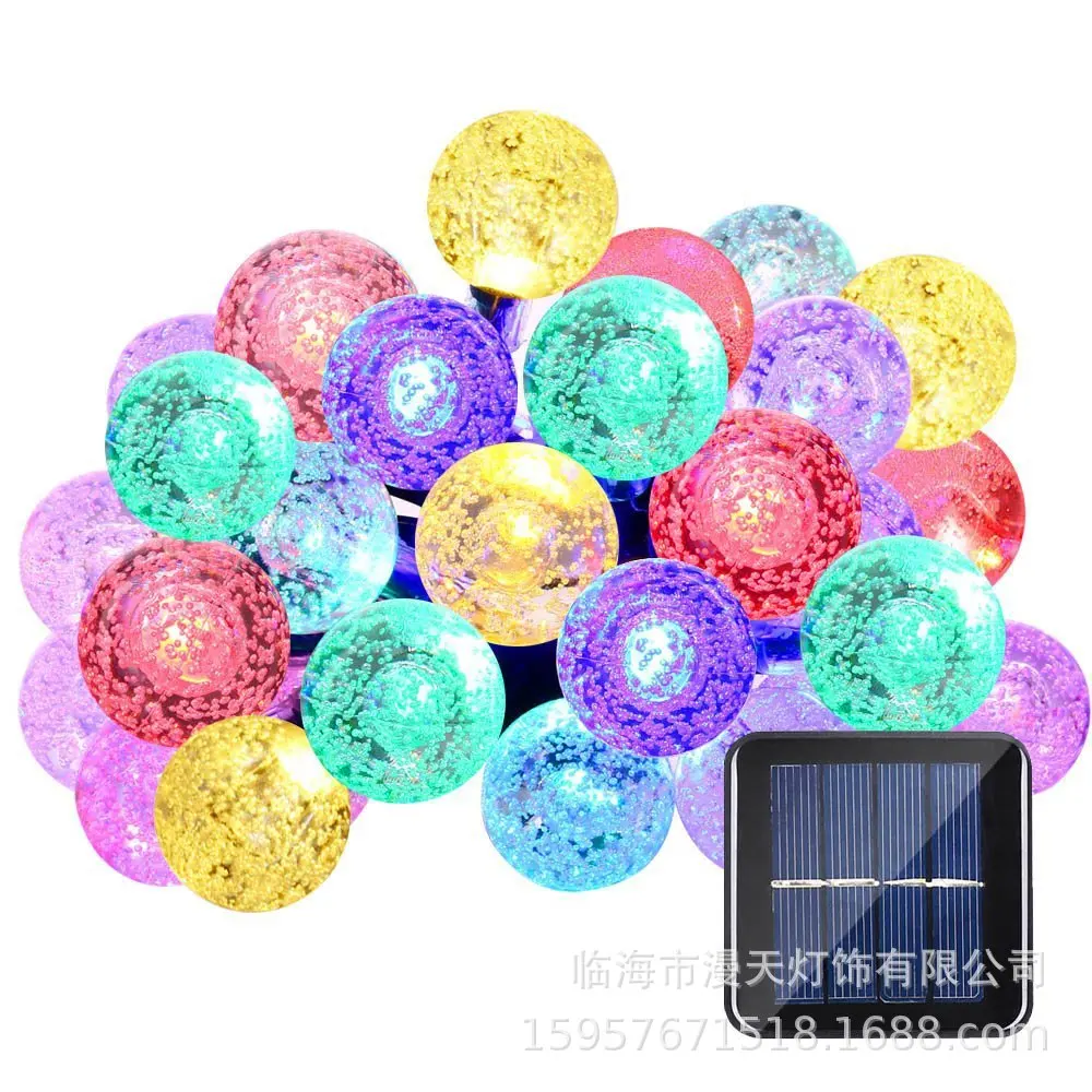 

Manufacturers Direct Selling Solar LED Crystal Bubble Ball Lighting Chain Colorful Lights Flashing Light String Lights Wedding H