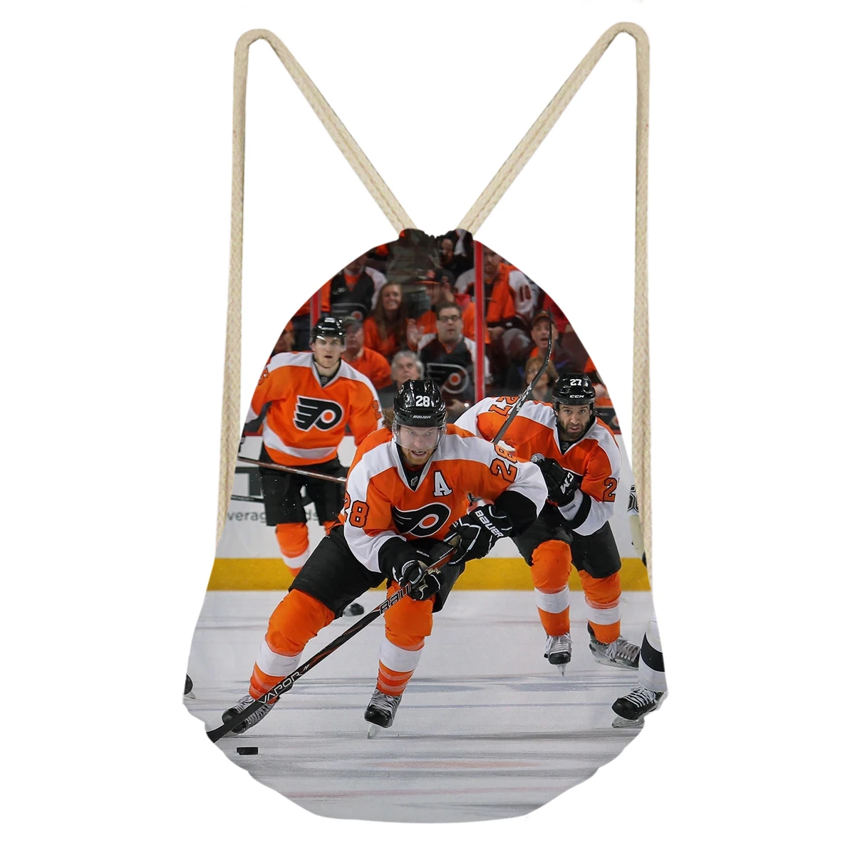 ThiKin Philadelphia Flyers Print Drawstring Bag Female Easy Backpack Teenager Girls Travel Beach Bags Custom Daily Pouch - Цвет: As Picture