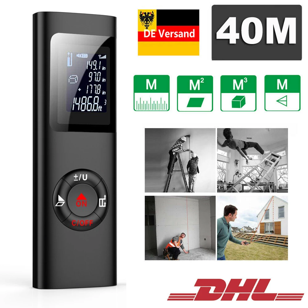 

40M Laser Rangefinder Laser Distance Meter USB Rechargeable Digital Laser Tape Roulette Architecture Measure Tool