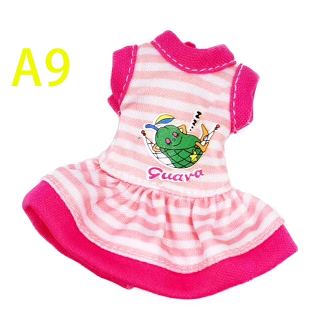 Princess Dress For 1/12 Bjd Dolls Ob11 Clothes Doll Accessories Universal 2021 New Suit Baby Outfits Fit Children Xmas Gifts pink stripe