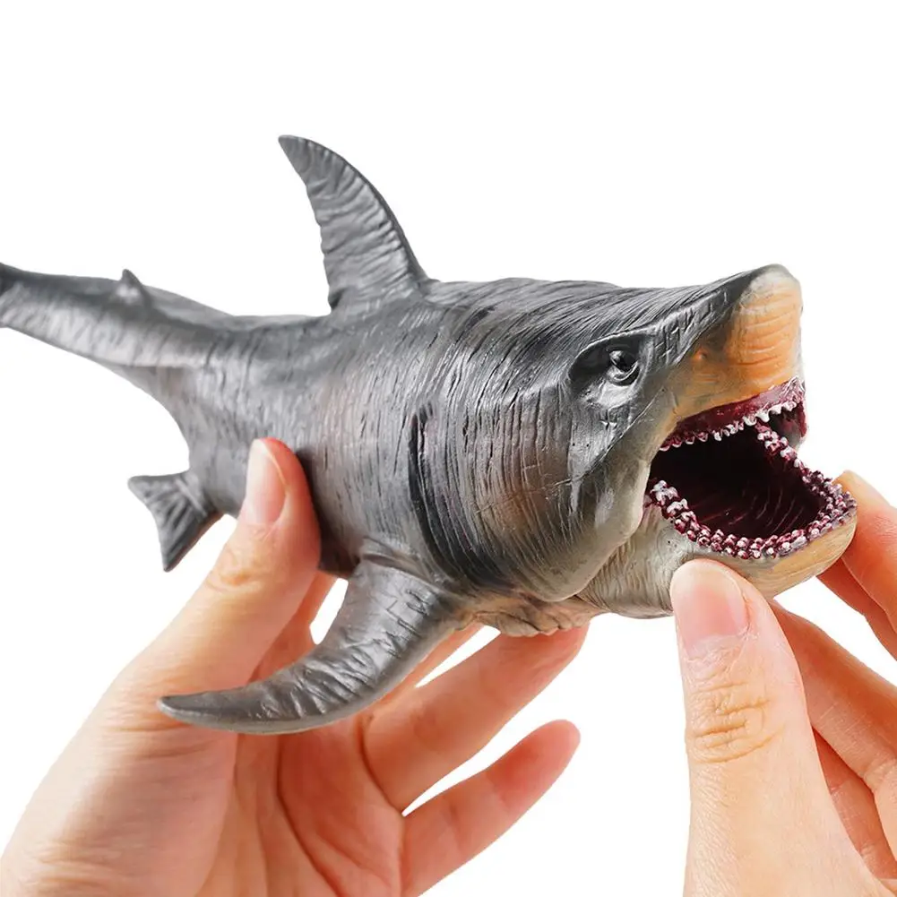 Bite Megalodon Figure Con Ganascia Mobile Sea Lifes Megalodon Action Figure Animali Dell'Oceano Big Shark Fish Model Abs Collection Toy