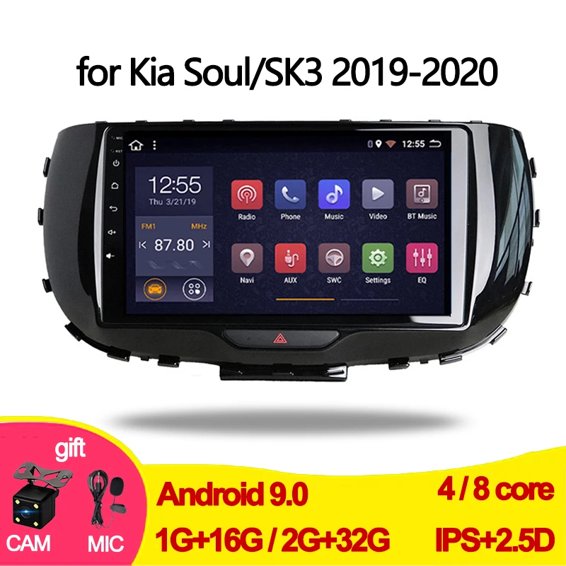 

9 Inch Android 9.0 car dvd multimedia player radio video audio Stereo gps navigation for Kia Soul/SK3 2019-2020 mic no 2 din