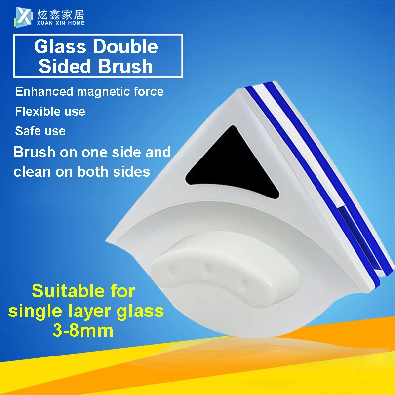 

Double Saided Window Glass Cleaning Brush Triangular Magnetic Glass Wiper Household Cleaning Tool Cleaning Window Glass Tool