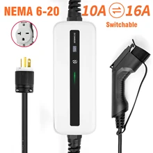 

Portable Electric Vehicle Charger 16A 1 Phase Level 2 Type 1 SAE J1772 NEMA6-20 EV Charging Box EVSE for Nissan Leaf
