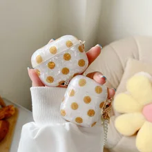 

Earphone Case For AirPods Polka Dot Shell Pattern Earphones Cover For AirPods 2 3 AirPods Pro Protect Cases with Pearl Lanyard