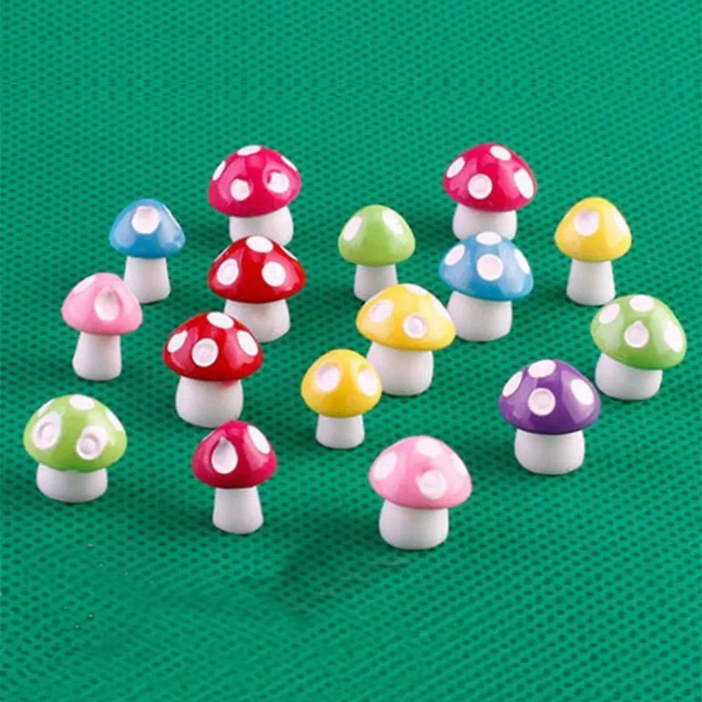 20Pcs/Set Mini Simulation Small Mushroom Garden Ornaments DIY Fairy Resin Crafts Decorations Succulent Micro Landscape | Дом и сад